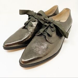 LOUISE ET CIE "LO-ADWIN” OXFORDS, Metallic Crackled "IRON" color, US Size 9M